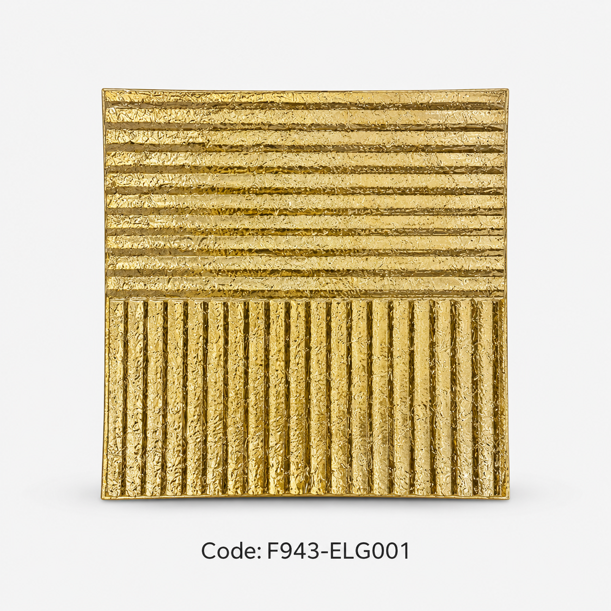 Square Gold Ribbed Charger Plate