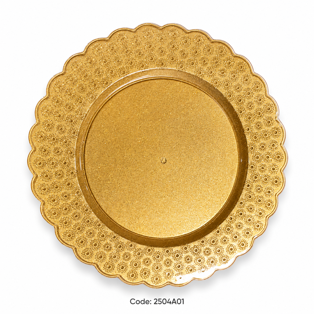 Gold Floral Scalloped Charger Plate