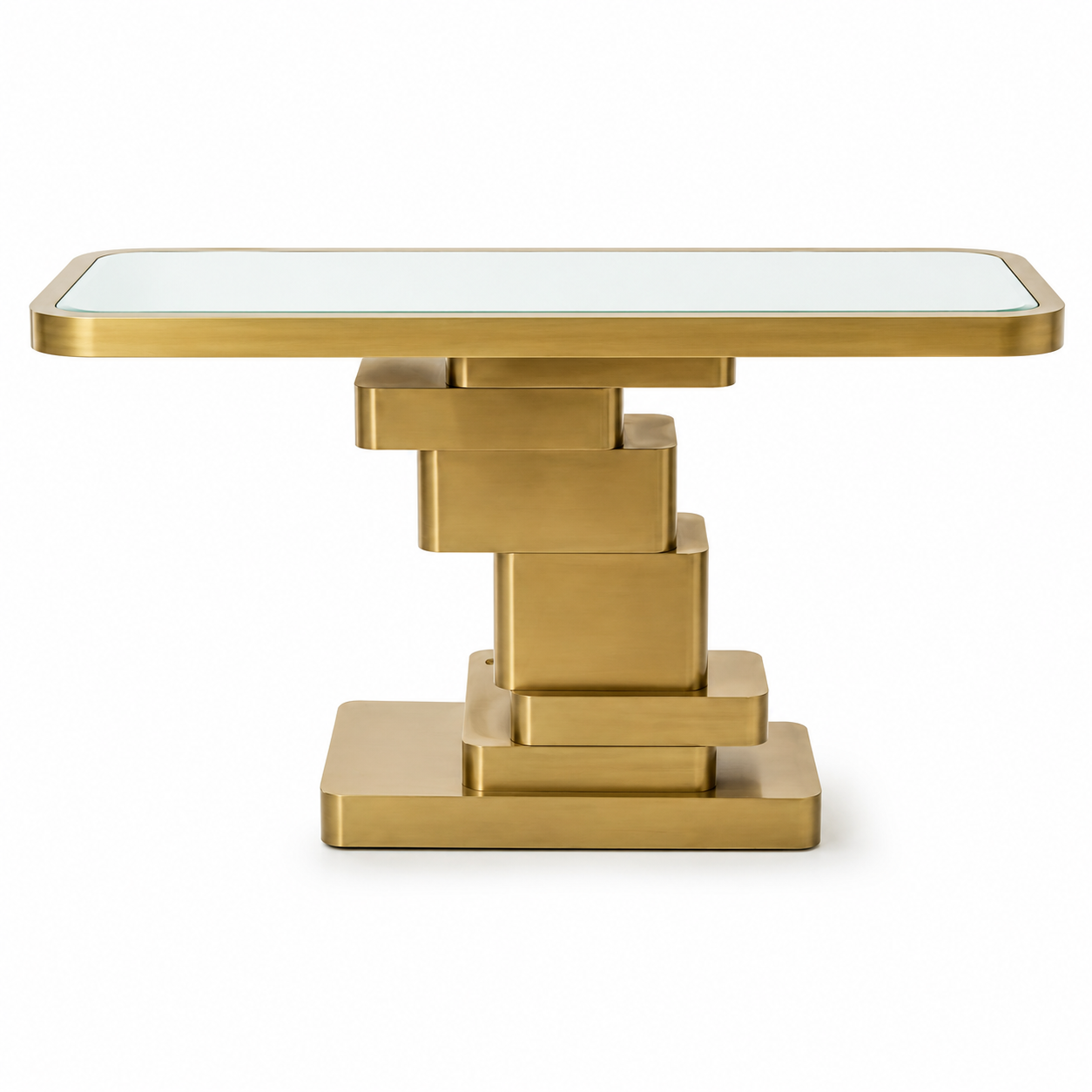 Luxury Gold Glass Console Table