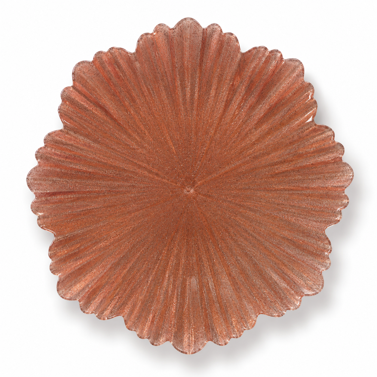 Rose Gold Ribbed Charger Plate